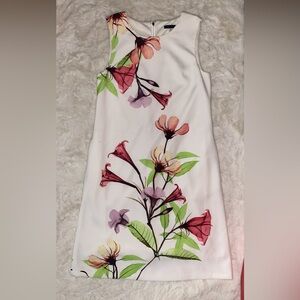 Tommy Hilfiger Floral Midi Dress - White and Pink